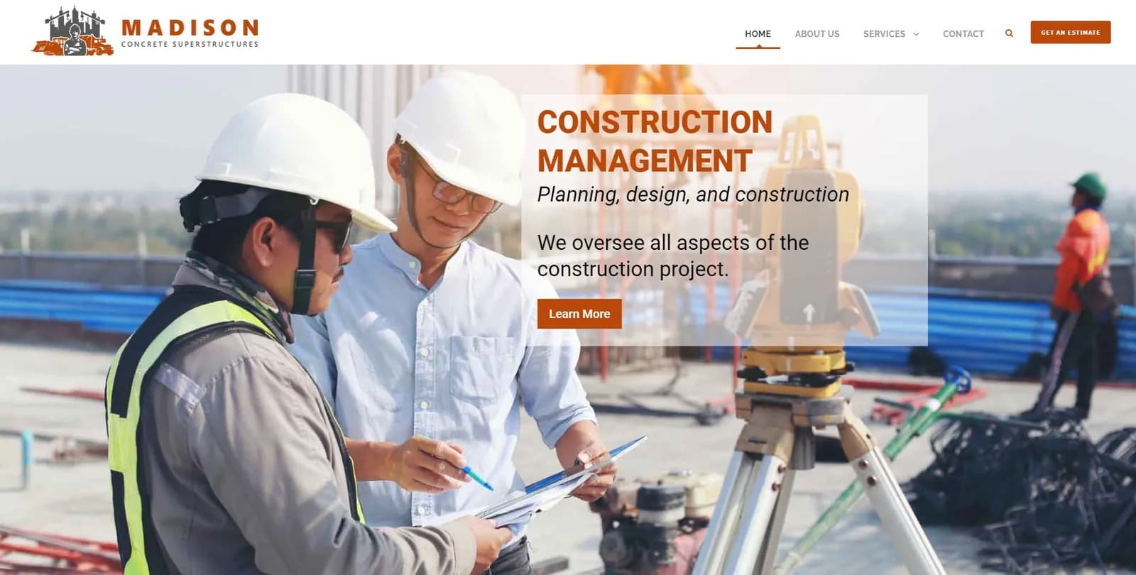 Homepage of the Madison Superstructures website, designed by Web by Wire