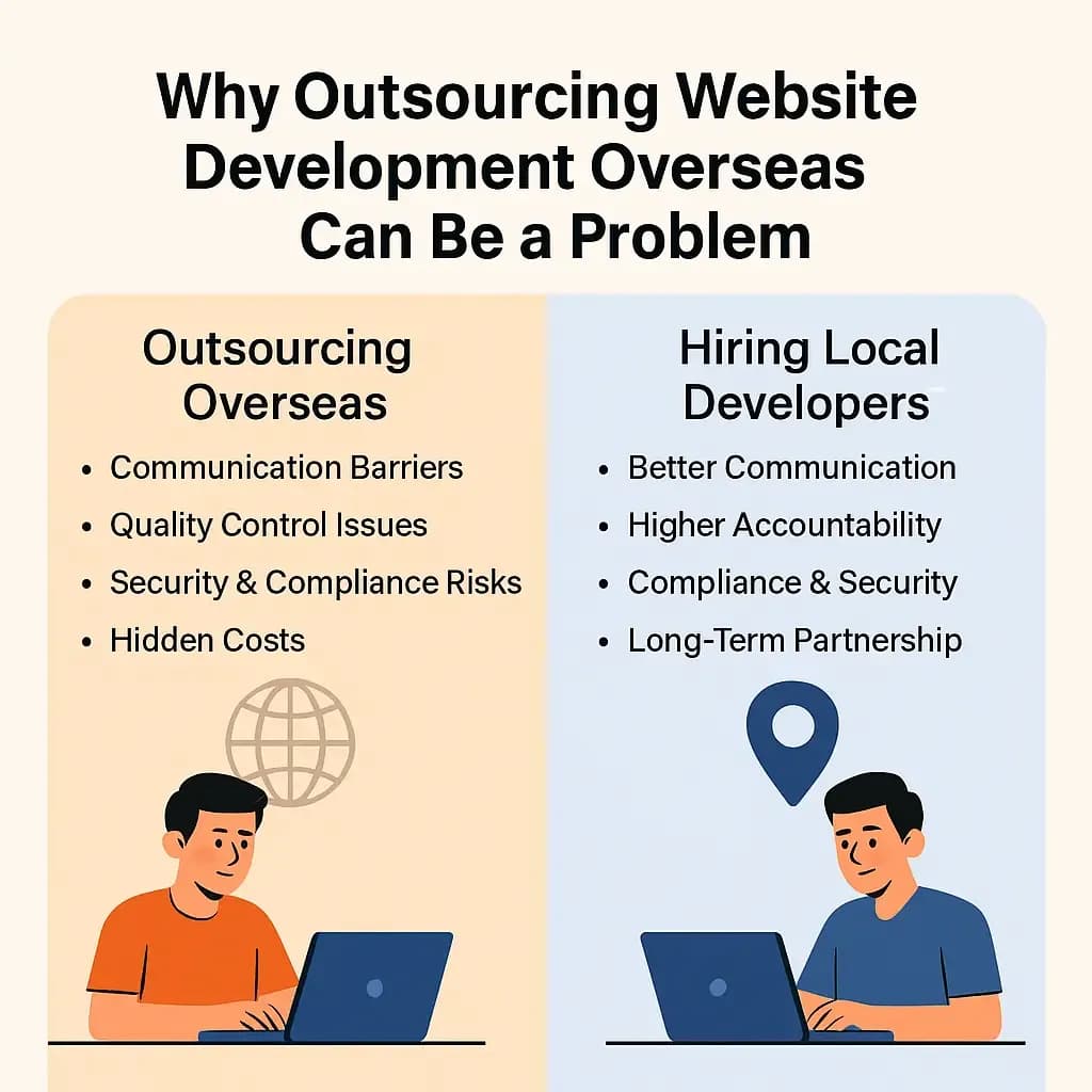 Comparison: outsourcing website development overseas versus hiring local developers